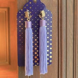 💜 Purple and Gold Tassel Earrings 💜